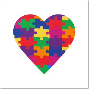 Puzzle Heart Autism Awareness Gift for Birthday, Mother's Day, Thanksgiving, Christmas Posters and Art